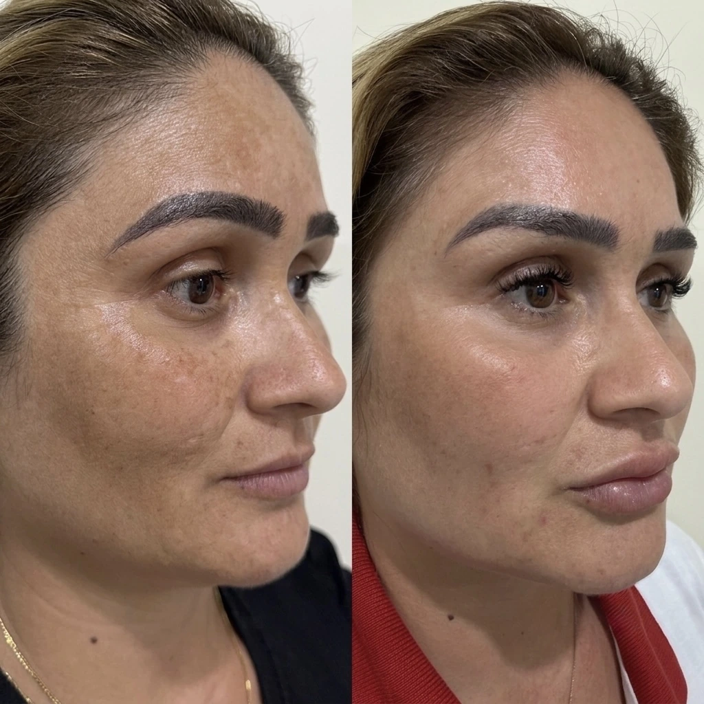 Antes e depois de paciente tratada pela Dra. Vanessa Goes - resultado 25